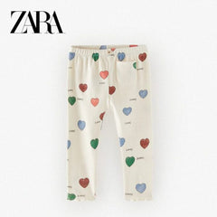 ZR Heart Print Legging For Girls