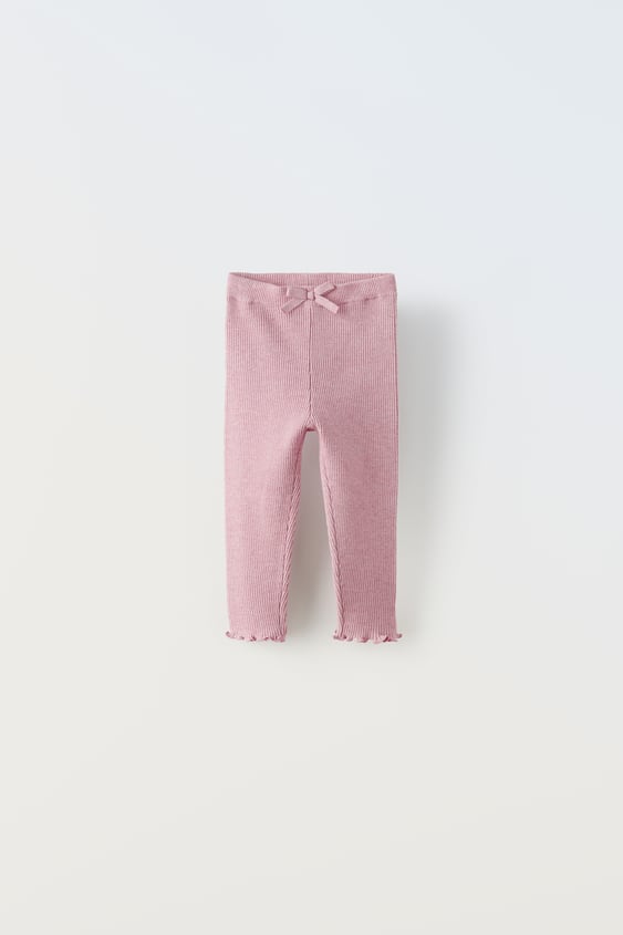 ZR Pink Textured Legging For Girls