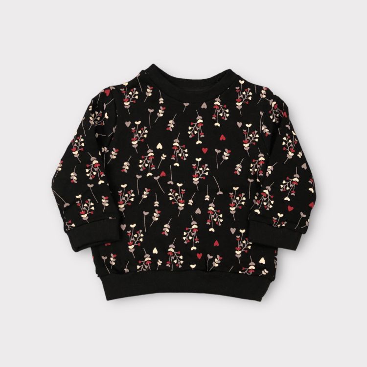 Mngo Black Floral Sweatshirt For Girls