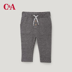 CA Kids Grey Melange Textured Joggers