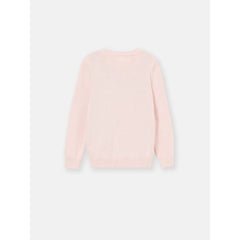 Fx & Bny Black Heart Knitted Pink Sweater For Girls